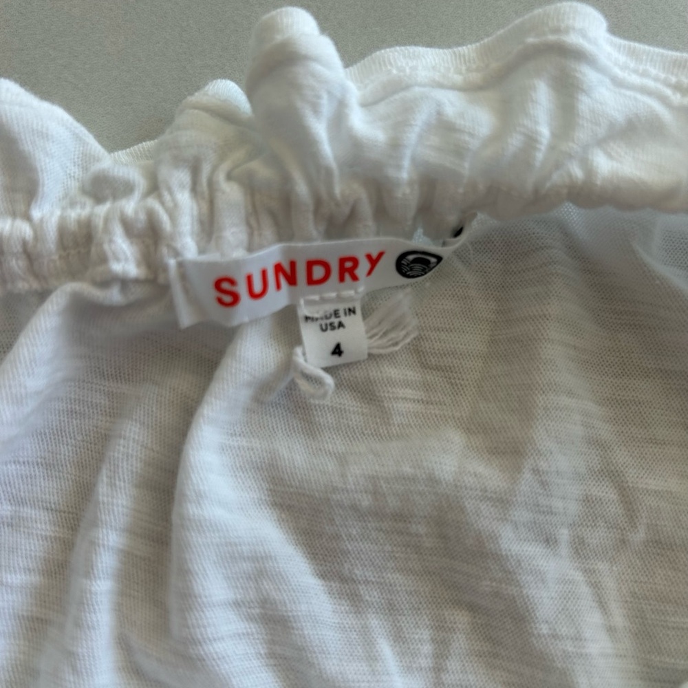 Sundry White Ruffled Top - Picture 2 of 2